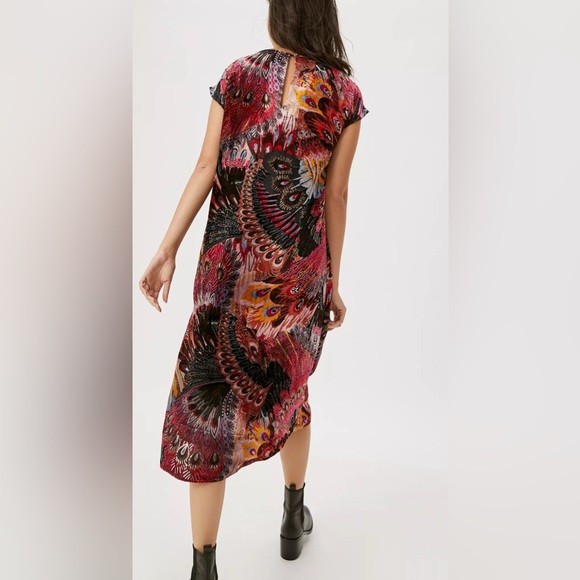 Anthropologie| danielrainn velvet Red and Black Cocktail Midi Dress - Picture 2 of 8